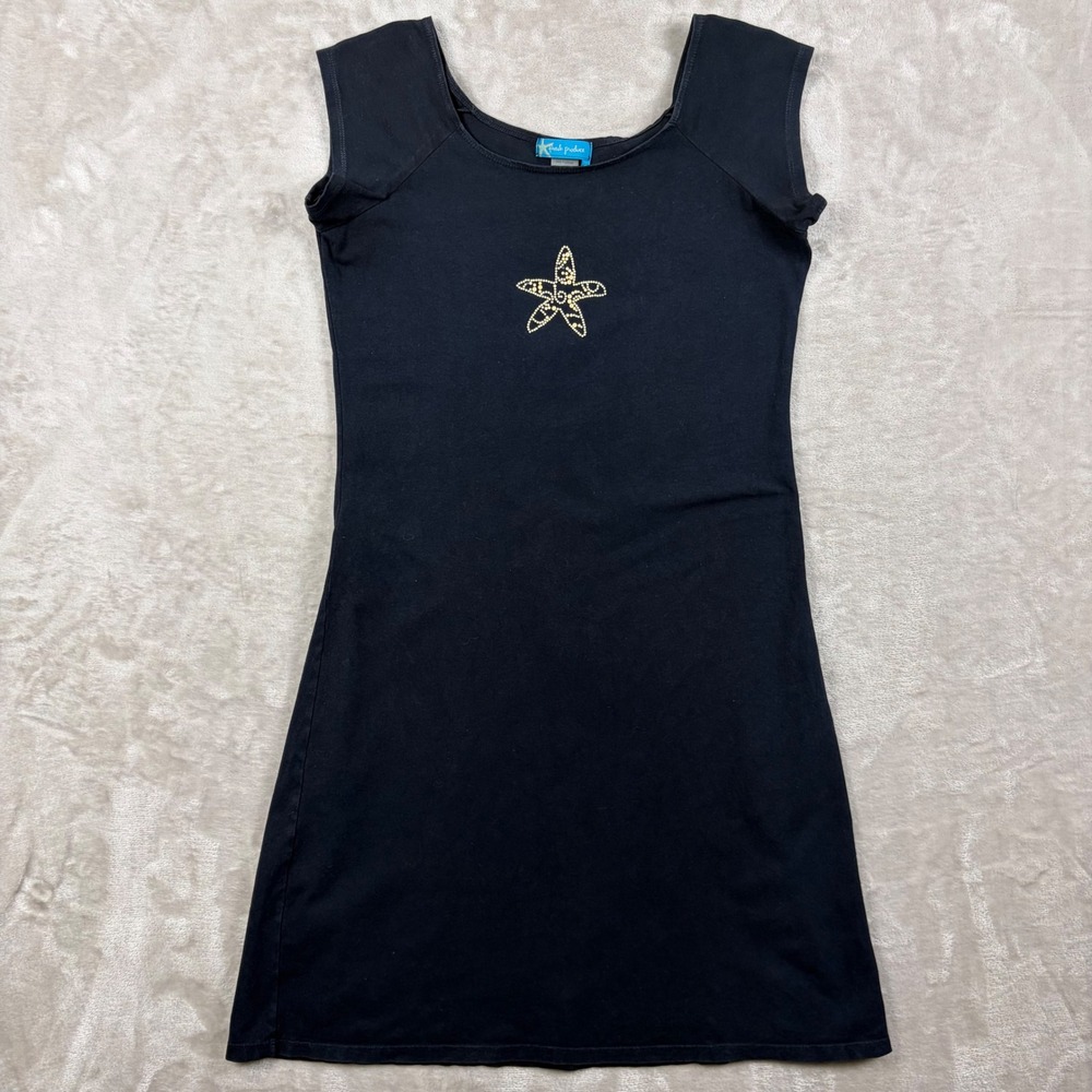 Fresh Produce Mini Dress Womens S Navy Blue Rhinestone Starfish Sleeveless Beach